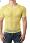 Fishnet Top (Short Sleeve) Yellow-ONE SIZE FITS MOST